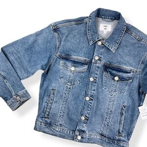 Mode‎ of One Jacket Men Size Medium Blue Denim Button Down Trucker NWT